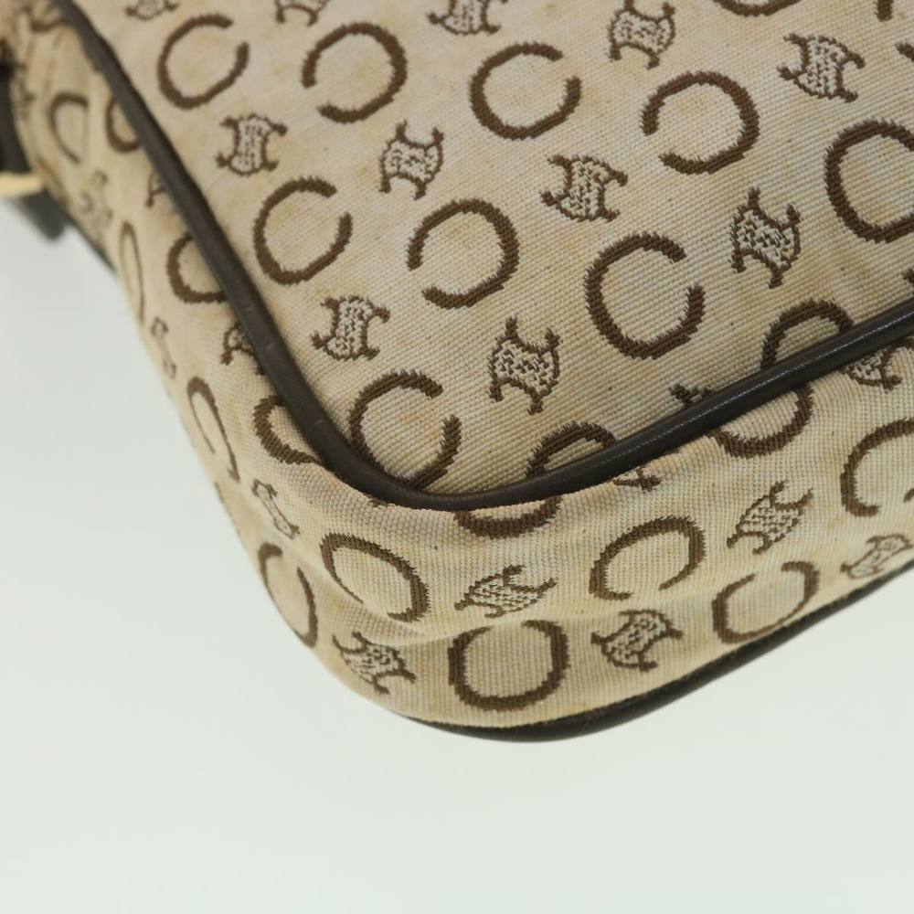 CELINE C Macadam Canvas Shoulder Bag White Brown MC01/1 Auth ar9019 - Picture 14 of 16